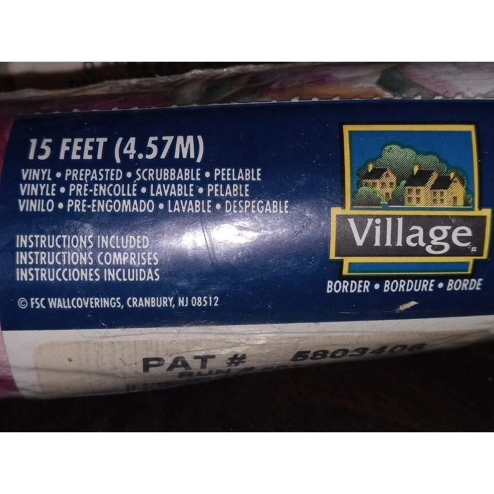 LOT OF 2 Village Floral Wallpaper Border 15 Feet 5803405 New‎ Cottagecore Granny
